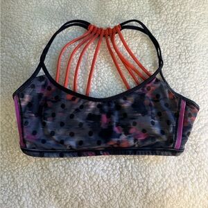 Women's Strappy Sports Bra - Black and Pink